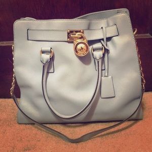 Baby blue Michael Kors tote